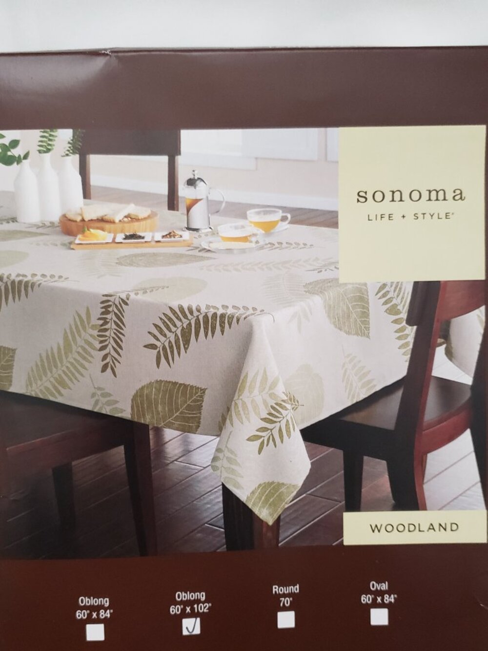 Sonoma Autumn dining tablecloth leaf plant home decorative nature 60 x 102"